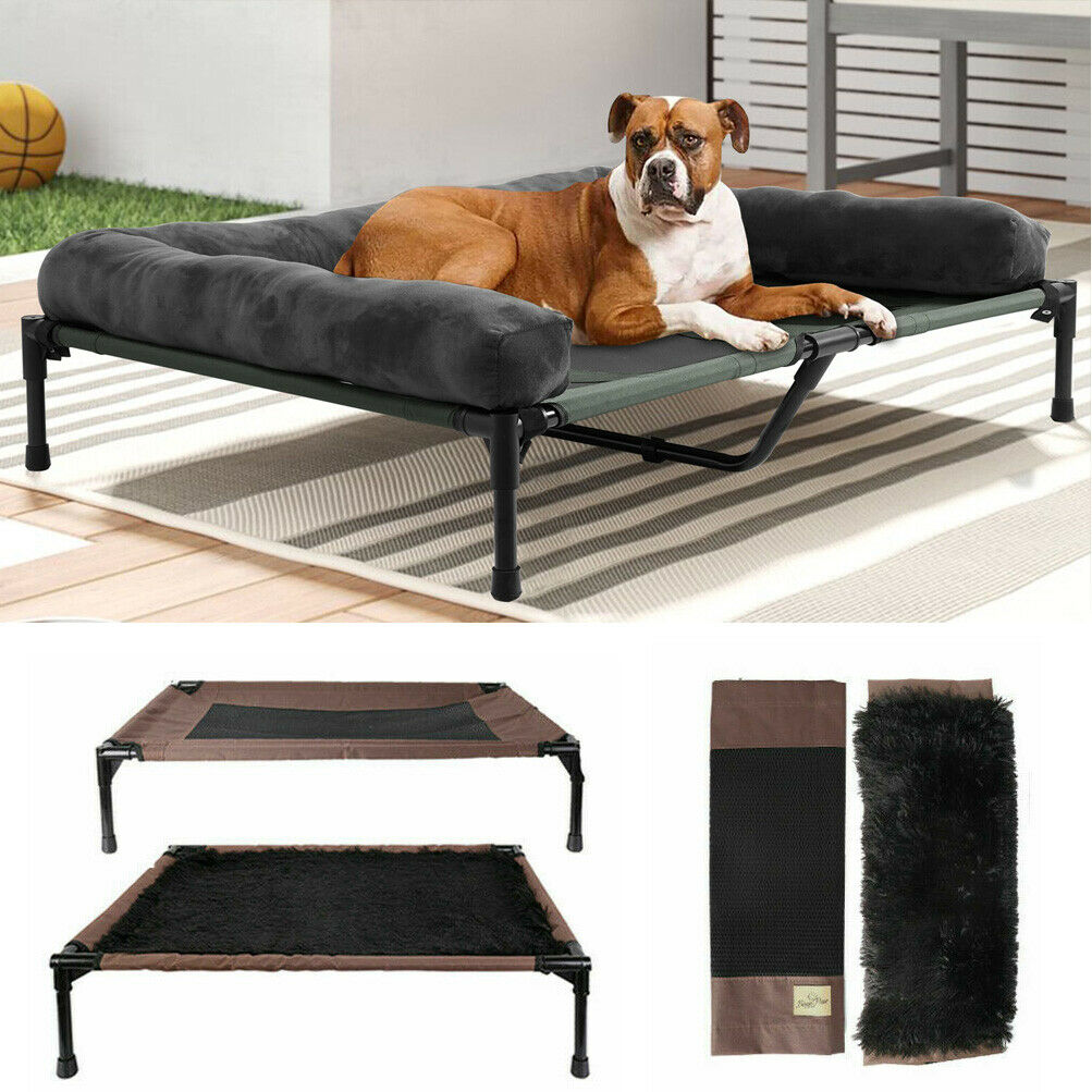 Cooling Elevated Dog Bed Bolster Raised Lounger