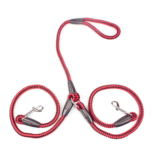 Strong Nylon Ribbon Double Dog Leash