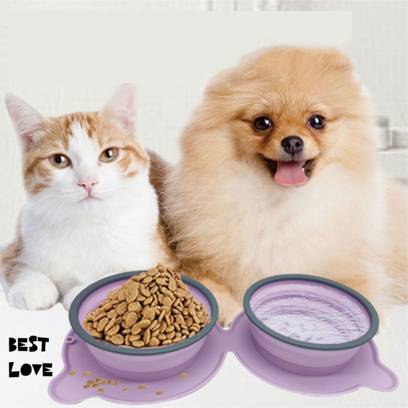 Foldable Silicone Pet Bowls Non-toxic Portable