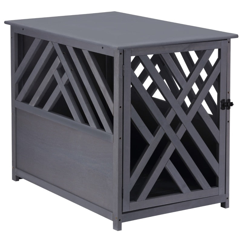 Furniture Style Wood Dog Crate End Table